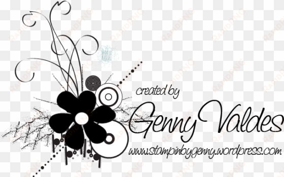 flower swag watermark - drawing