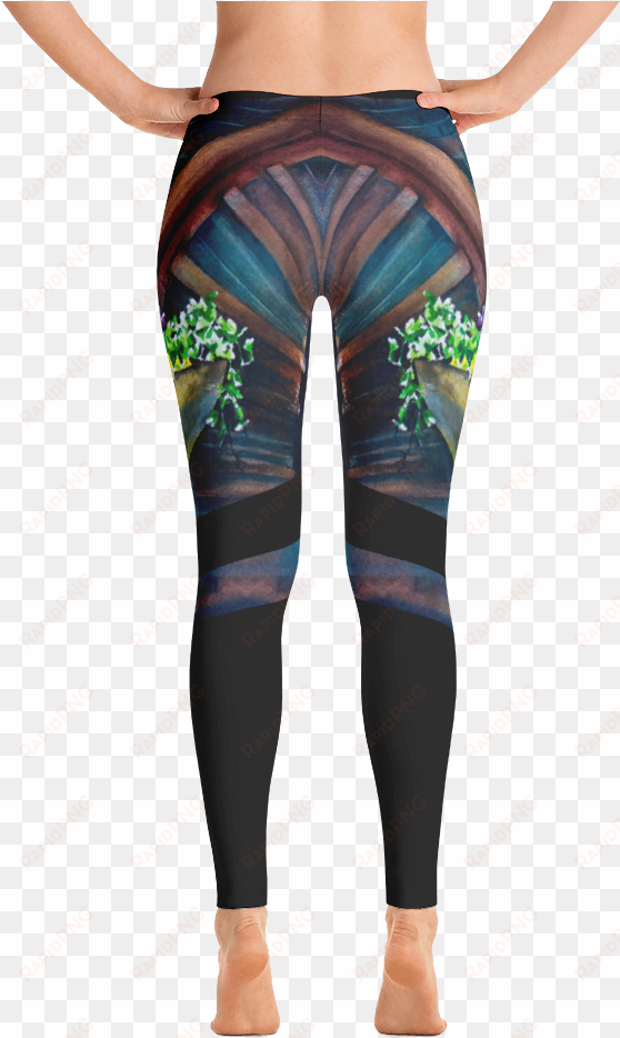 flower urn watercolor leggings - gear fuel strong is the new skinny blue splash - active