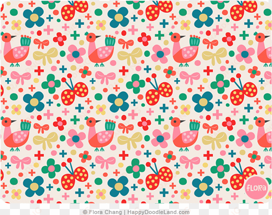 flowers and birds pattern © flora chang