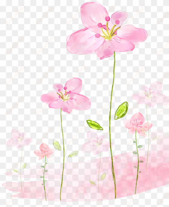 flowers background png - watercolor pink flower background