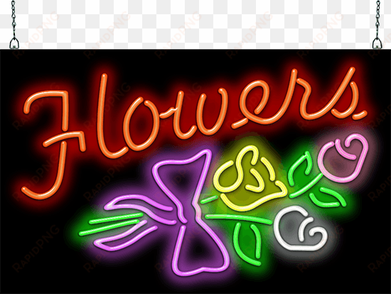 flowers neon sign gf 40 14 jantec neon - flowers neon sign