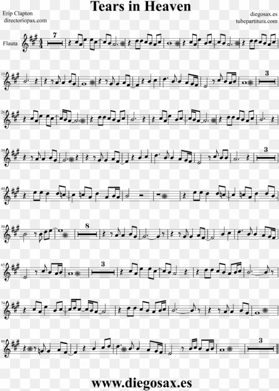 flute sheet music tears in heaven partitura para flauta - tears in heaven partitura