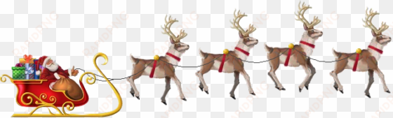 flying santa - santa and reindeer flying png