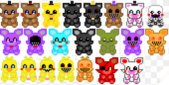 fnaf plushies - pixel art fnaf plushies