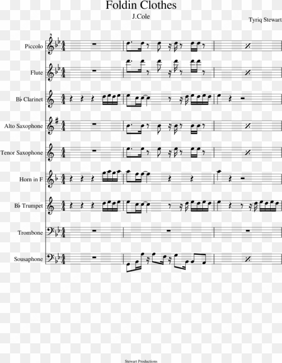 foldin clothes sheet music composed by tyriq stewart - sunstroke project hey mamma sax alto notes