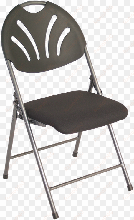 folding chair with plastic back and fabric seat | black