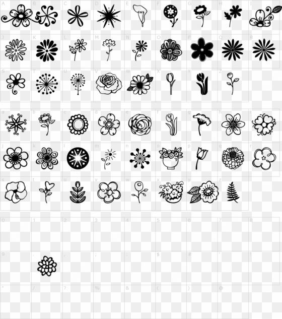 font characters characters janda flower doodles font - flower doodles