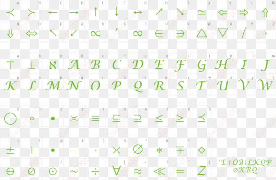 font math symbol preview - lucida