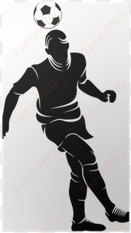 football player silhouette with ball isolated poster - jugador de futbol silueta vector