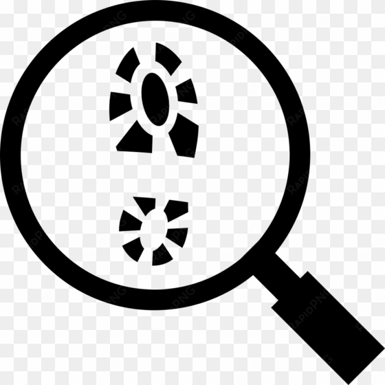 footprint and magnifying glass - icon