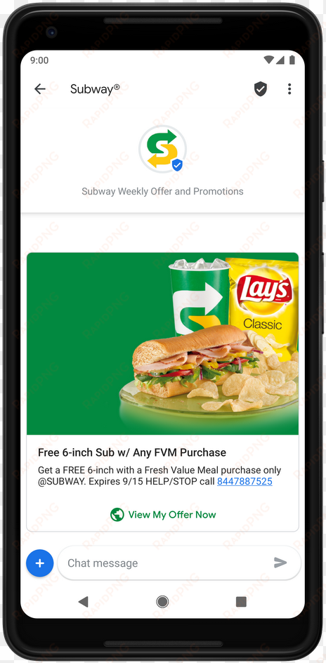 for example, subway along with messaging partner mobivity - sms
