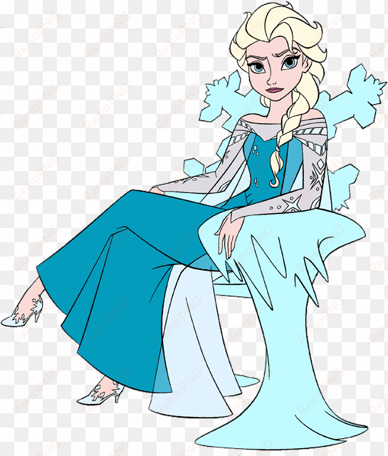 for more disney frozen clipart, including large images - elsa sitting in chair