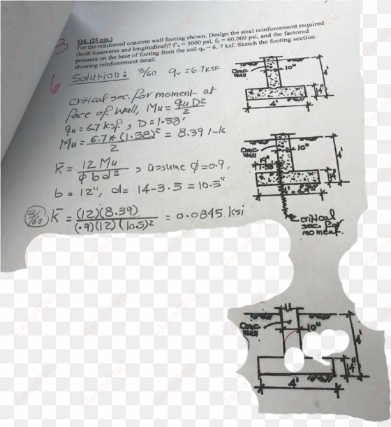 for the reinforced concrete wall footing shown - reinforced concrete