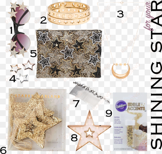 for your shining star - edible glitter .04oz - gold stars