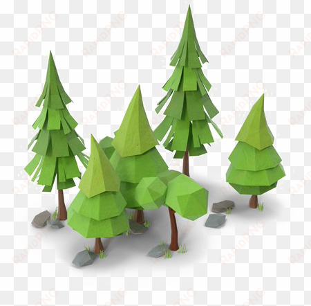 forest png no background - fir tree low poly