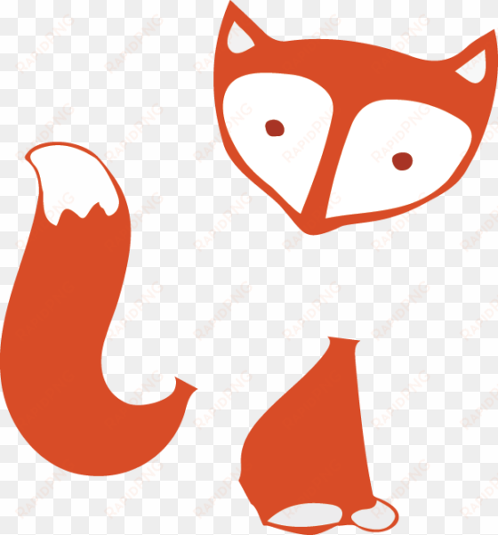 fox in 3 pieces - fox tail clipart