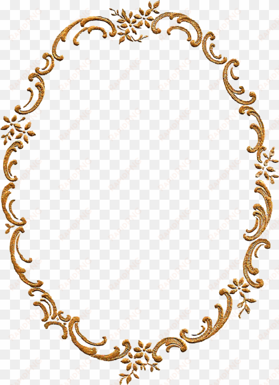 frame border design floral image - golden border oval png