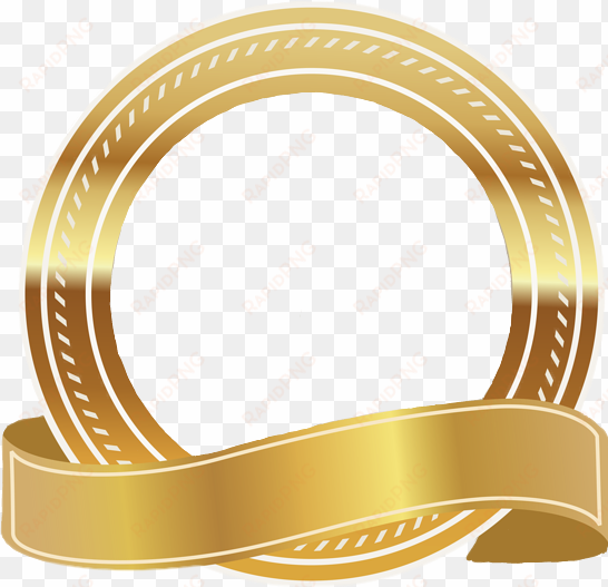 Frame Gold Ribbon Transparent Sticker Decor Golddecorat - Gold Banner Ribbon Png transparent png image