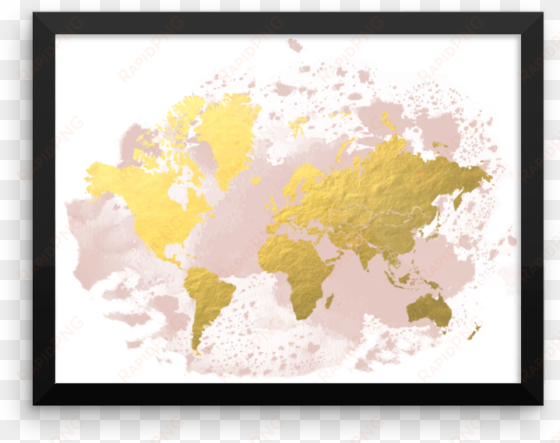 framed world map - art