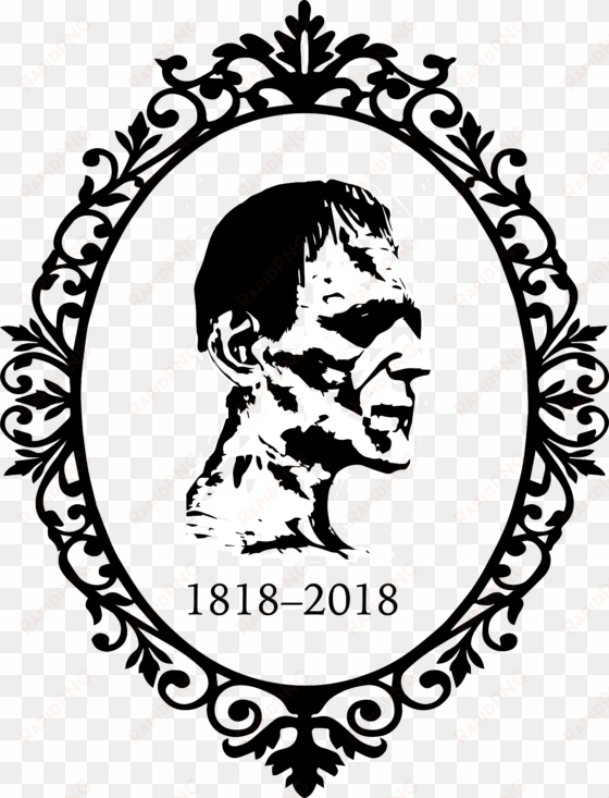 frankenstein bicentennial undergraduate conference - vintage oval frame vector