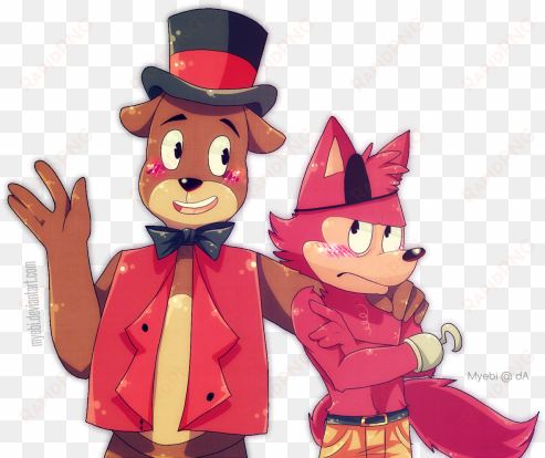 freddy x foxy in fazbear and friends style - freddy fazbear and friends foxy