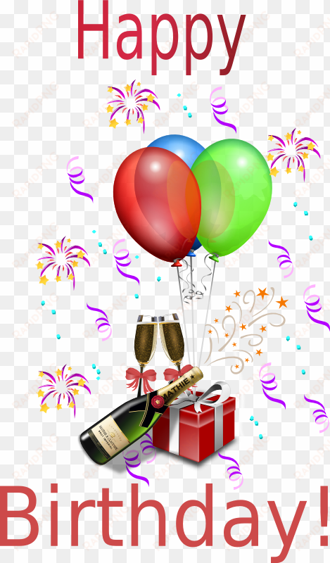 free birthday clipart, animations & - happy birthday wine and balloons