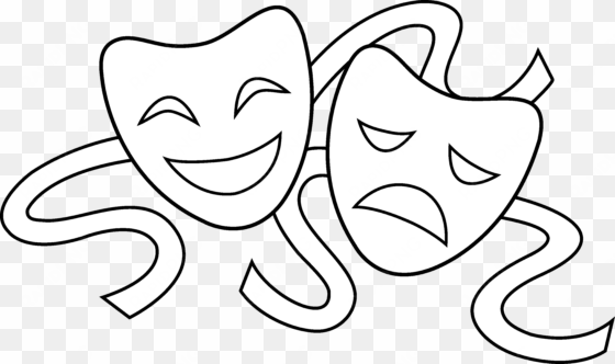 free clip art - drama masks white