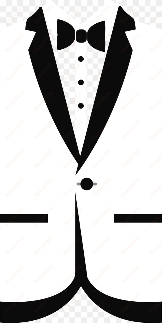 free clipart of a black and white formal bow tie and - black and white tuxedo png