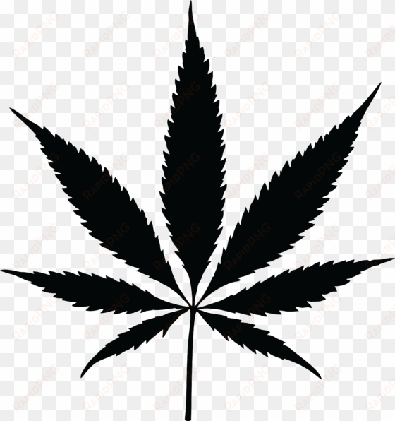 free clipart of a black silhouetted cannabis pot leaf - marijuana silhouette