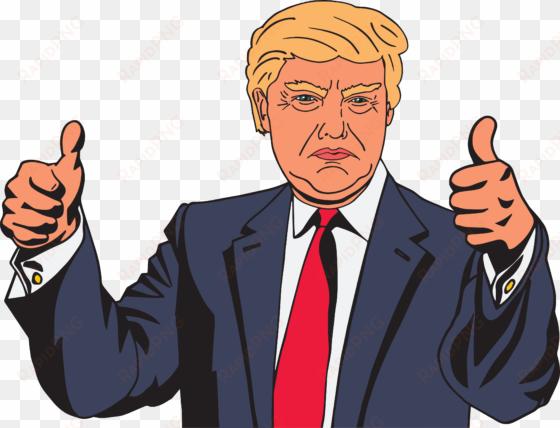 free clipart of donald trump giving two thumbs up - donald trump cartoon png