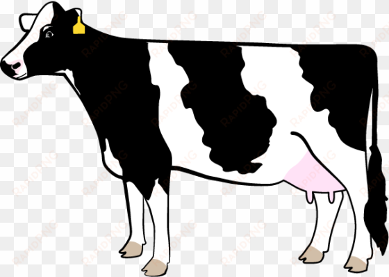 free dairy cow silhouette png - holstein dairy cow clipart black and white