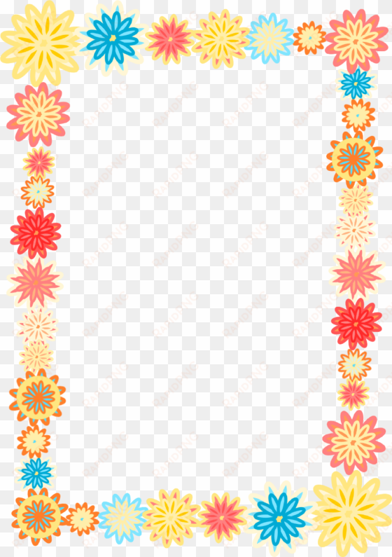 free digital scrapbooking flower frame - colorful flower frames