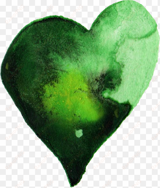 free download - green heart water color png