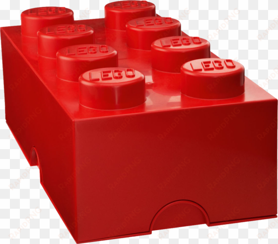 free download red - lego storage brick 8 (red)
