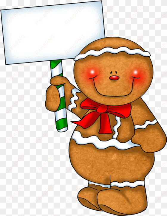 free gingerbread man clipart pictures - gingerbread man with sign