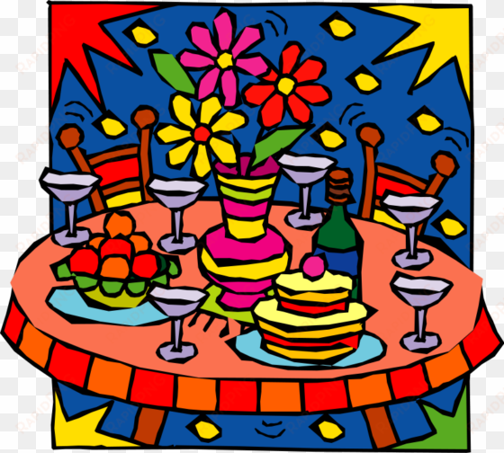 free graphics of parties table - free clipart party food