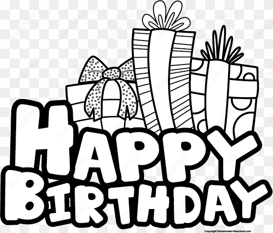 free happy birthday clipart clipartpost - happy birthday photos black and white