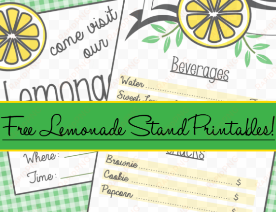 free lemonade stand poster & menu printable for kids - lemonade stand menu template