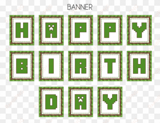free minecraft party printables from printabelle - minecraft happy birthday banner printable free