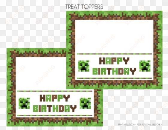 free minecraft party printables - minecraft birthday tag