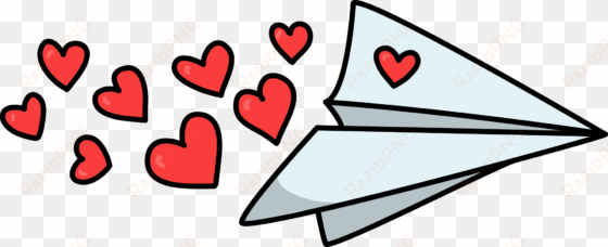 free paper plane with hearts love high resolution clip - paper plane png clipart