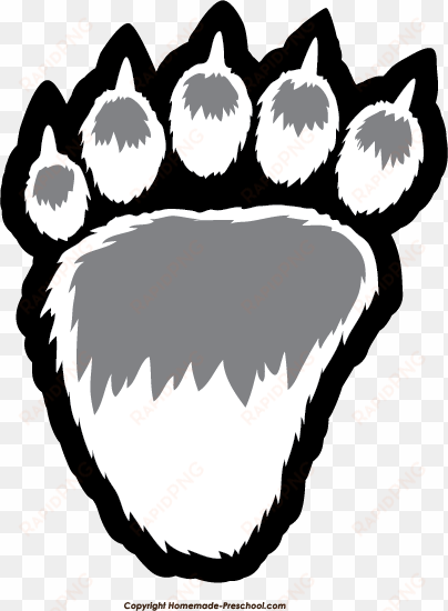 free paw prints clipart - polar bear paw clipart