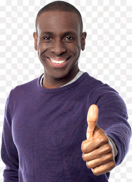 free png happy black person png images transparent - black man thumbs up png