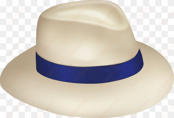 free png panama sun hat with blue ribbon png images - cuban fedora clip art