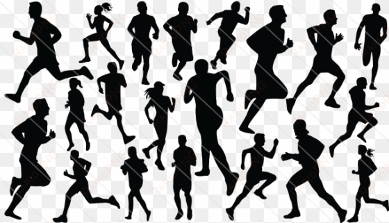 free running silhouette png - people long running silhouettes