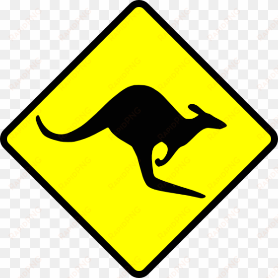 free vector caution kangaroo clip art - kangaroo clip art