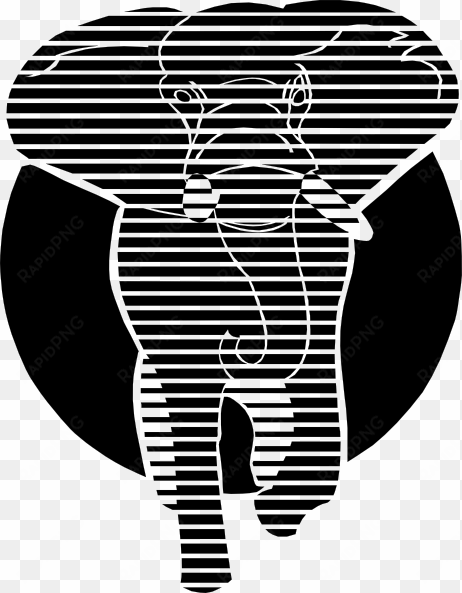 free vector elephant symbol clip art - white and black graphics
