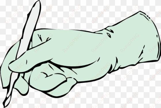 free vector gloved hand with scalpel clip art - scalpel clipart