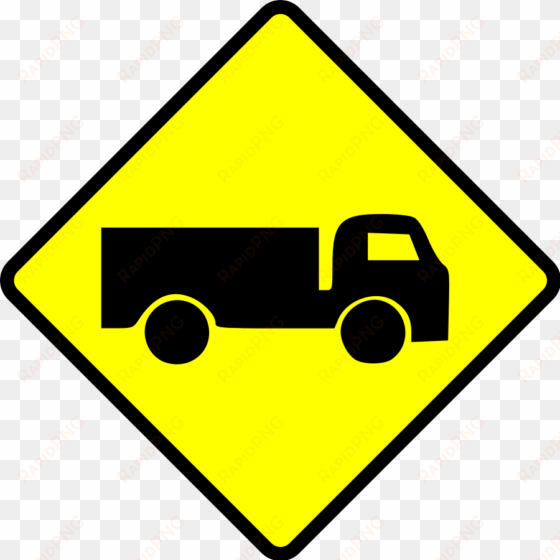 free vector leomarc caution truck clip art - truck road sign