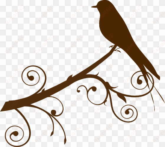 free vector mockingbird clip art - bird on branch clip art